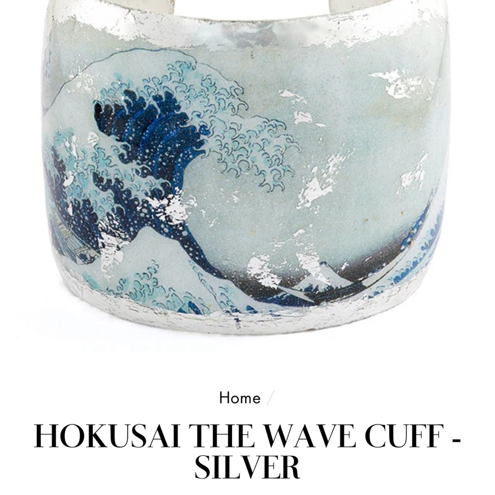 Hokusai Wave Cuff Bracelet by Evocateur - stunning silver cuff - never worn